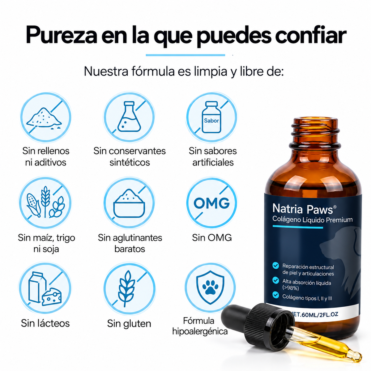 Natria Paws® Colágeno Líquido Premium