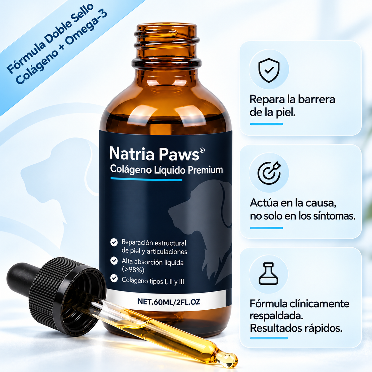Natria Paws® Colágeno Líquido Premium