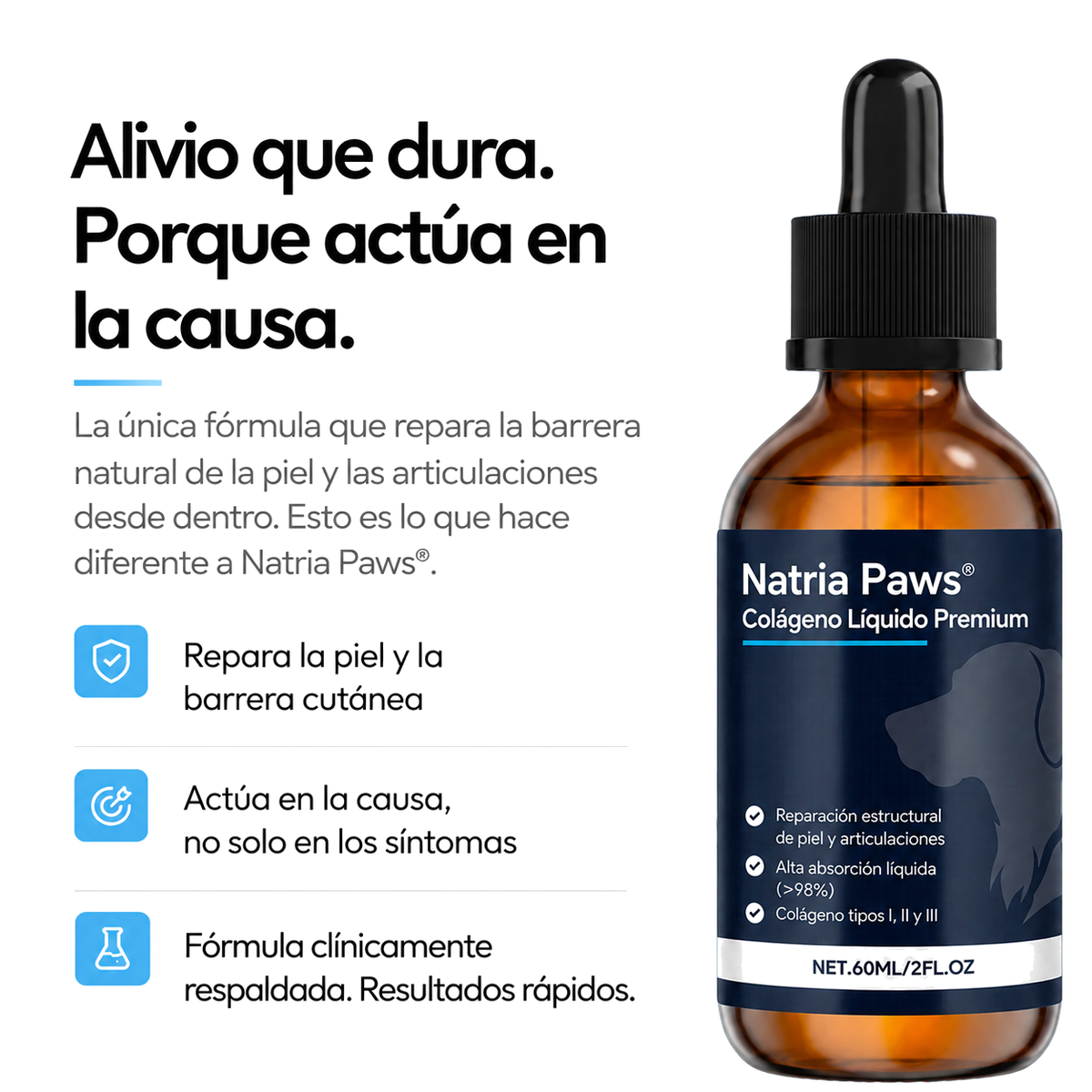 Natria Paws® Colágeno Líquido Premium